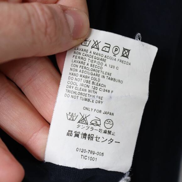 MaxMara Top Women's M Navy Semi Sheer Knit 3/4 Sleeve Solid Scoop Neck - Picture 7 of 7